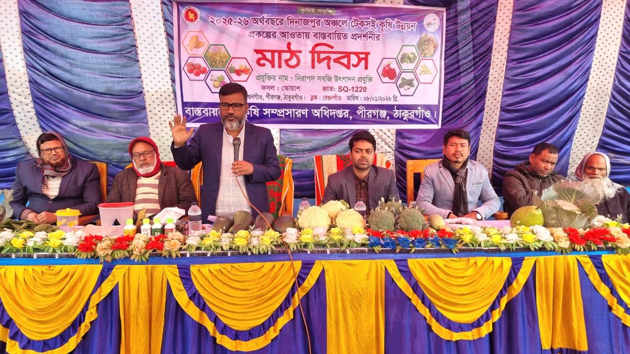 পীরগঞ্জে নিরাপদ সবজি উৎপাদনে মাঠ দিবস অনুষ্ঠিত