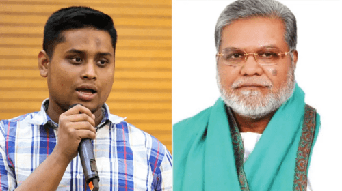 বাঁ থেকে হাসনাত আব্দুল্লাহ ও ইঞ্জিনিয়ার মনজুরুল আহসান মুন্সী। ছবি : সংগৃহীত