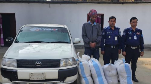 ৭০ কেজি গাঁজাসহ প্রাইভেটকার জব্দ, মাদক ব্যবসায়ী গ্রেফতার