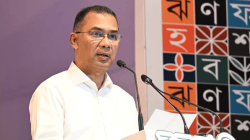 বক্তব্য রাখছেন প্রধানমন্ত্রী তারেক রহমান। ছবি : পিআইডি