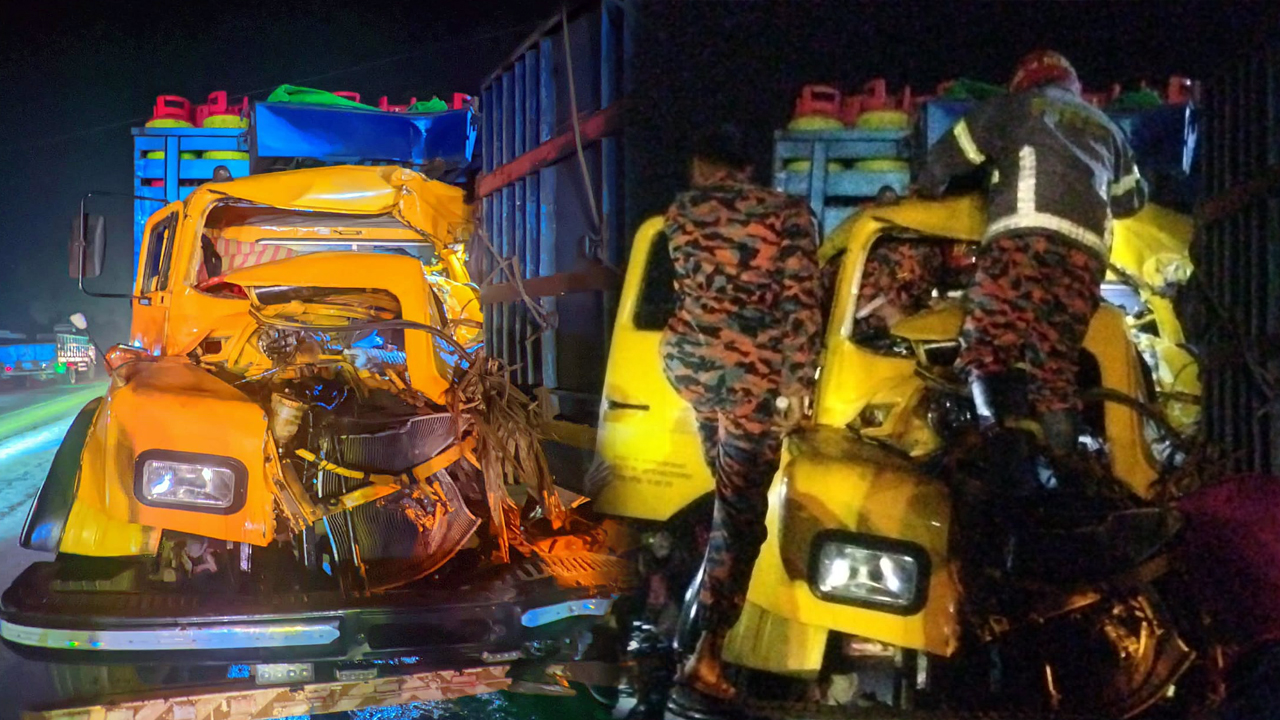 বিকল ট্রাকে পেছন থেকে ধাক্কা, নিহত হেলপার; আহত চালক