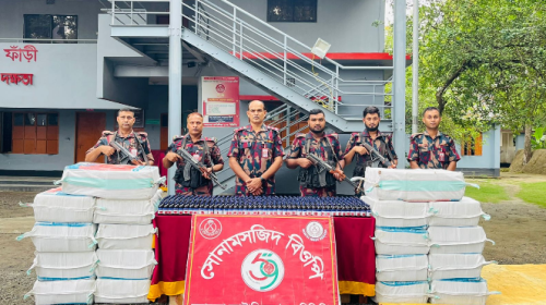 সোনামসজিদ সীমান্তে বিজিবির বড় অভিযান, ভারতীয় ট্রাকসহ প্রায় ৬ হাজার মাদক সিরাপ জব্দ